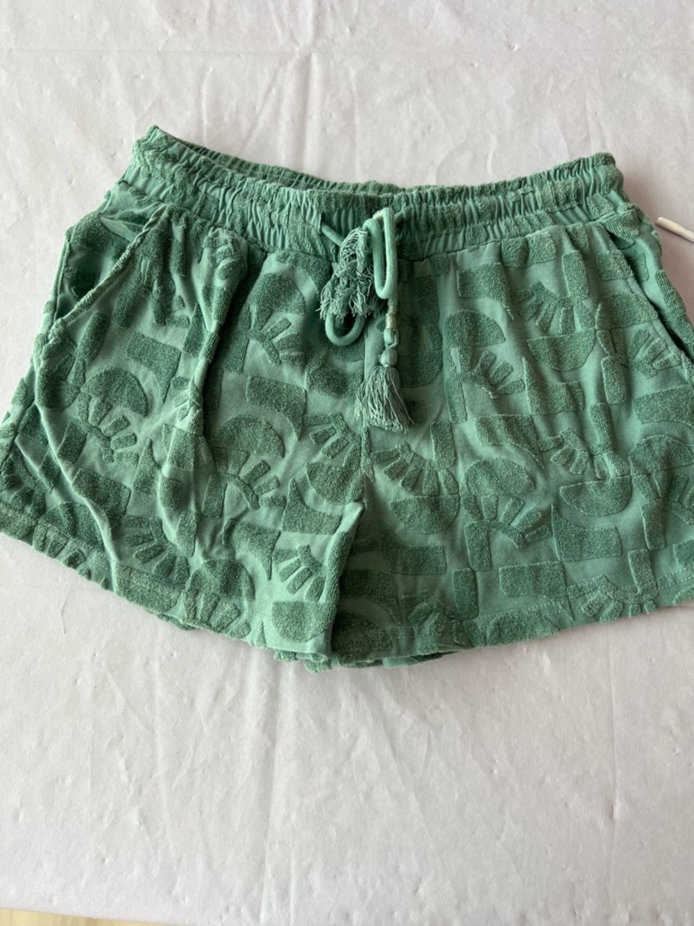 O'Neill Seafoam Green Terry Drawstring Athletic Shorts